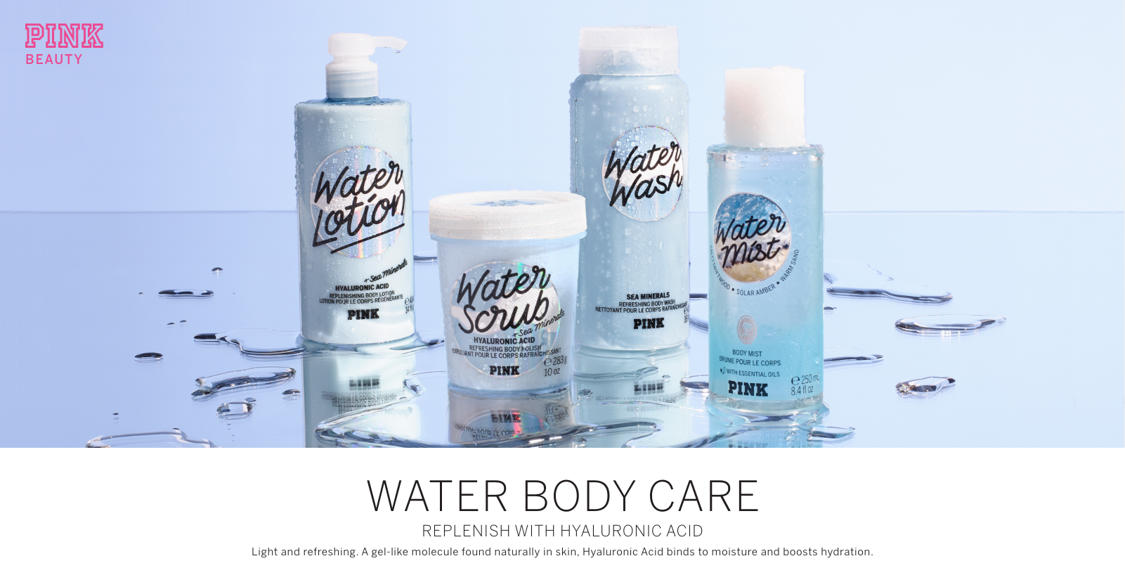 Pink Beauty Water Collection PLP banner